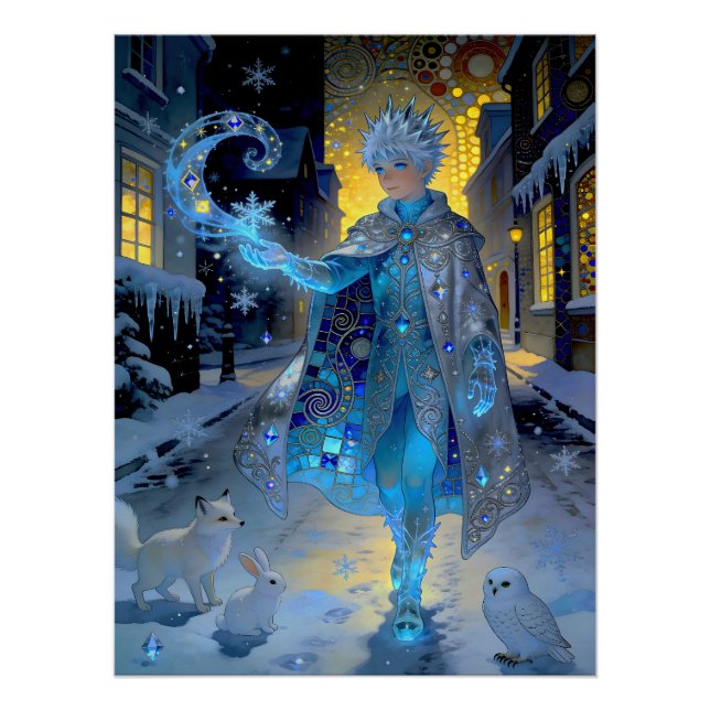 Pôster Frostmaker of a Moonlit Street – A Winter Portrait (Frente)