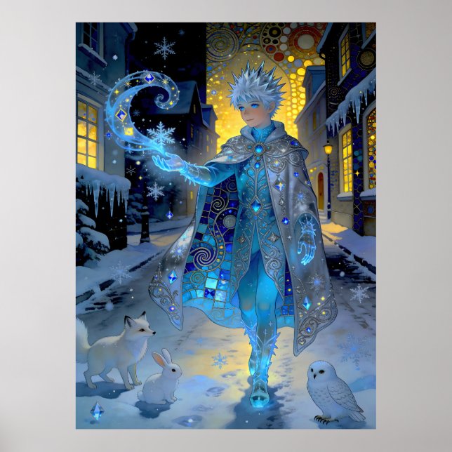 Poster Frostmaker of a Moonlit Street – A Winter Portrait (Frente)