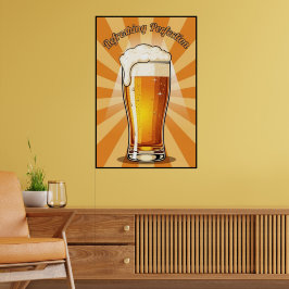 Poster Frosty Lager com Cabeça Cremosa - Cerveja Retro