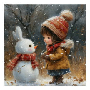 Pôster Frosty Paws: Um Pouco de Fantasia Bunny