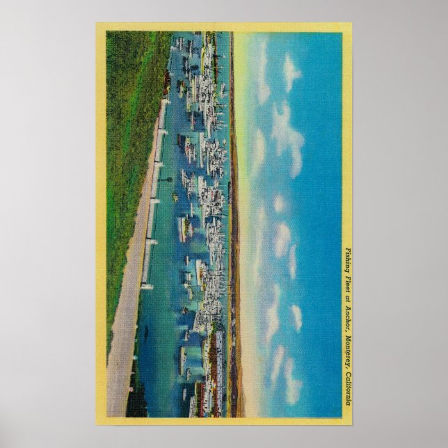 Poster Frota de pesca em AnchorMonterey, CA (Frente)