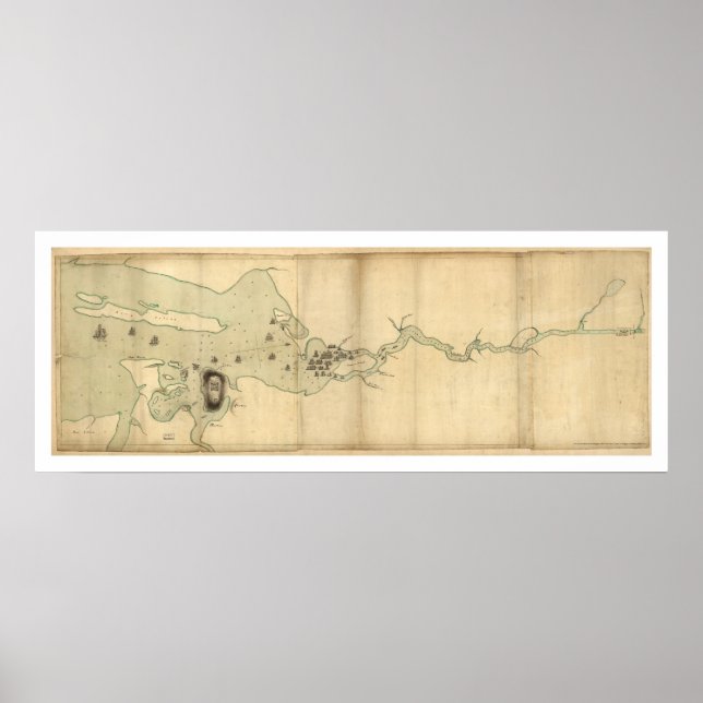 Pôster Frota de Sir Collyer no Mapa do Rio Penobscot - 17 (Frente)