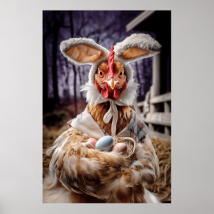 Poster Frouxo Traje de Coelho de Páscoa de Frango
