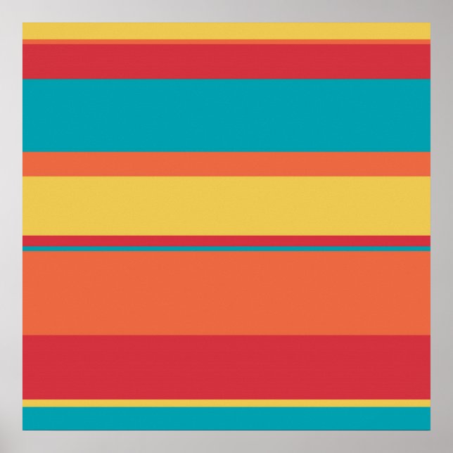Pôster Fruity Tropical Tonal Stripes (Frente)