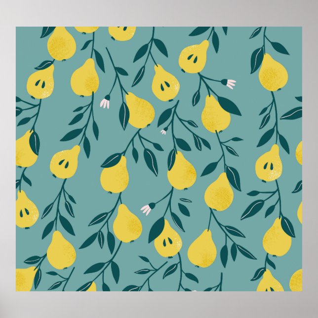 Poster Fruta amarela da pera: Fundo da vinheta (Frente)
