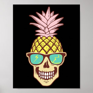 Poster Fruta de abacaxi-do-crânio Pulga Praia de Aloha Ha