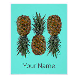 Pôster Fruta de abacaxi Retro Vegan e Vegetariana