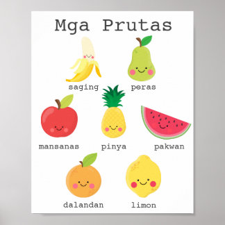 Poster Fruta de aprendizado de crianças filipinas