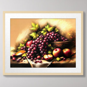 Poster Fruta de esboço de Pastel com vida estática
