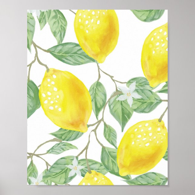 Poster fruta de limão verde-amarelo (Frente)