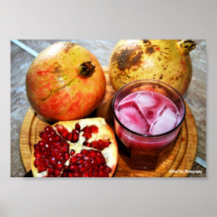 Poster Fruta de Romã e Suco