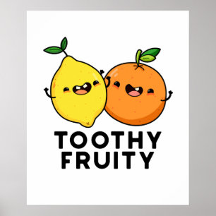 Poster Fruta Dentada Fruta Engraçada