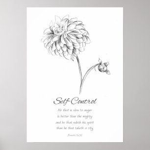 Poster Fruta do Spirit Proverbs 16:32 Scripture