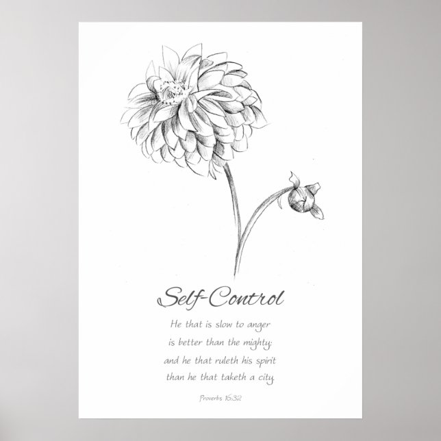 Poster Fruta do Spirit Proverbs 16:32 Scripture (Frente)