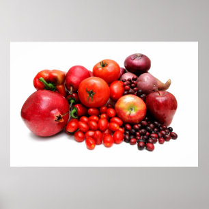 Pôster Fruta e vegetais vermelhos