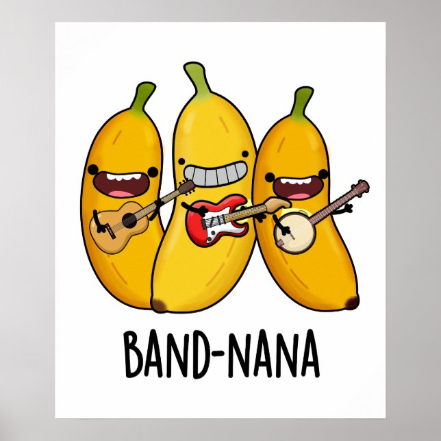 Poster Fruta Engraçado da banda Banana Pun (Frente)