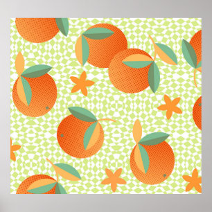 Poster Fruta Exótica Laranja: Vintage Tropical.