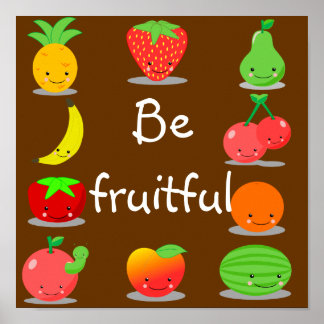 Poster Fruta Kawaii