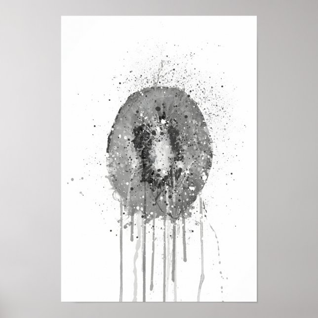 Poster Fruta Kiwi Cinza (Frente)