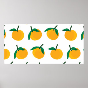 Poster fruta laranja com tela de fundo branca