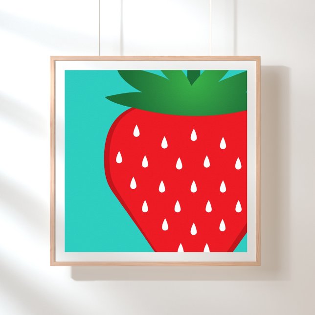Poster Fruta Moderna Simples Red Teal Bright (Criador carregado)