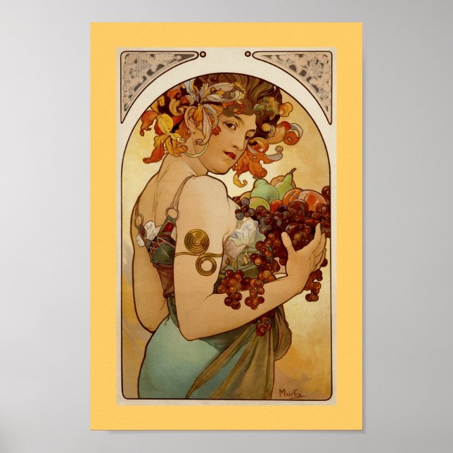 Poster Fruta - outono c1897 (Frente)