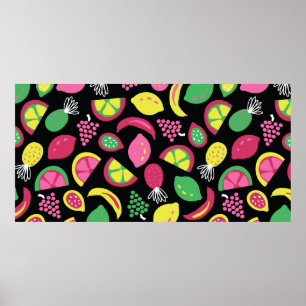 Poster Fruta padrão de colheita sem descontinuidades pret