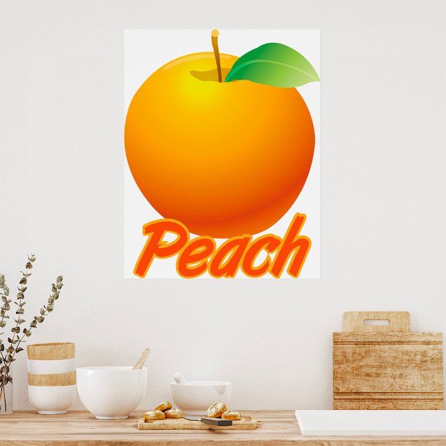 Poster Fruta Pêssego Retro Laranja (Criador carregado)