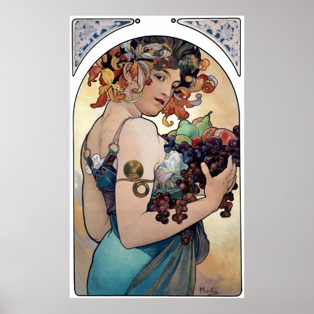 Pôster Fruta por Alfons Mucha 1897 (Frente)