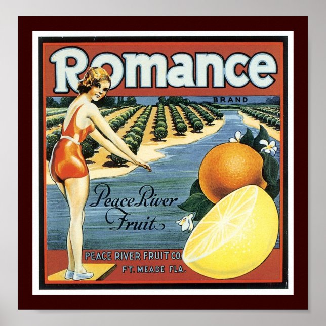 Poster Fruta Romance Marca Peace River (Frente)