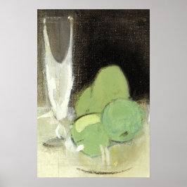 Poster Fruta Tela de Champanhe Vidro Estática de Vidro