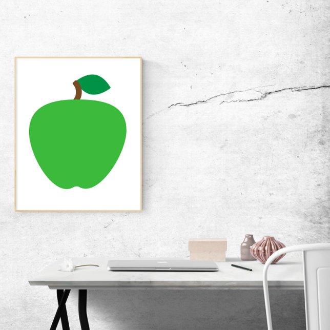 Poster Fruta Verde da Apple (A poster of a green apple)