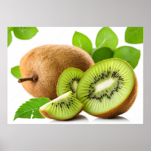 Poster Fruta verde kiwi (Frente)