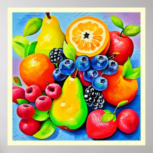 Poster Fruta vibrante e vida estática