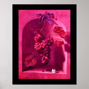 Poster FRUTAS DA ESTAÇÃO -PROSPERIDADE rosa vermelho roxo