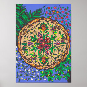 Poster Frutas da mandala de Israel
