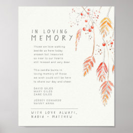 Poster Frutas de grama caem memorial de casamento lembran