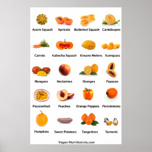 Poster Frutas e legumes alaranjadas