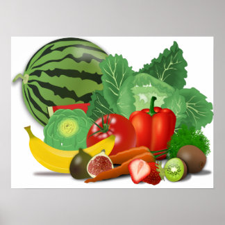 Pôster Frutas e produtos hortícolas