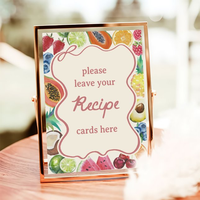 Poster Frutas Frescas Do Mercado Receita para Chá de Noiv (Criador carregado)