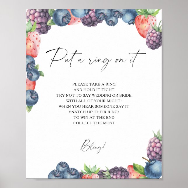 Poster Frutas vermelhas - jogo de casamento na primavera (Frente)