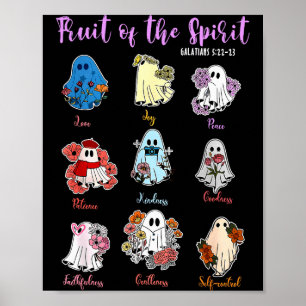 Poster Fruto Do Espírito Cristão Religioso Halloween 