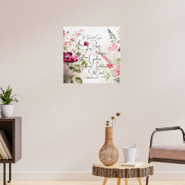 Poster Fruto do espírito floral rosa