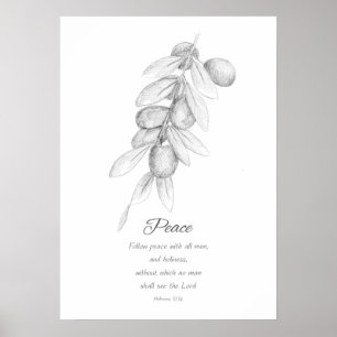 Poster Fruto do Espírito Hebreus 12:14 Escritura Bíblica