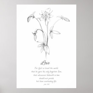 Poster Fruto do Espírito João 3:16 Amor Escritura Bíblia