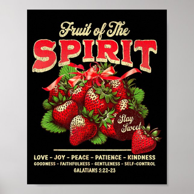 Poster Fruto Do Espírito Versículo Bíblico Cristão Religi (Frente)