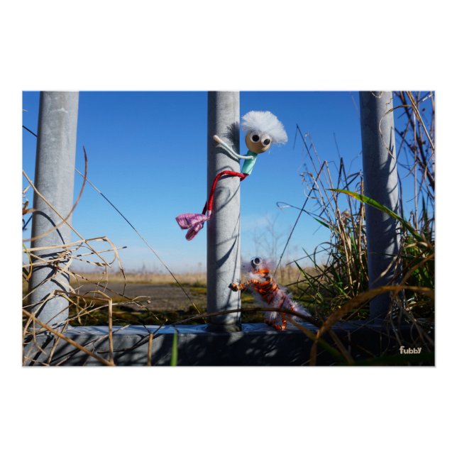 Pôster Fubby fantasie, op de vlucht voor een dier. (Frente)
