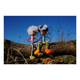 Pôster Fubby paartje dat romantisch verliefd zitten.