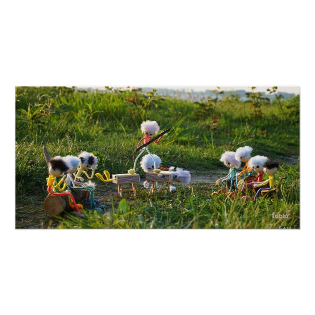 Pôster Fubby poppetjes die goocheltruc uitvoeren  (Frente)