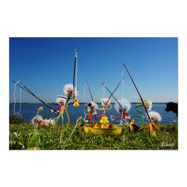 Pôster Fubby's actief met het hengelspel. (Frente)
